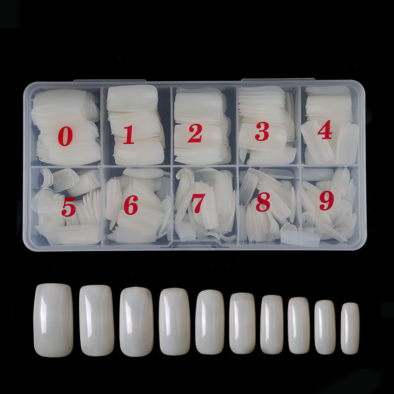 Manicure 500 Pieces Boxed Nails French Nails Nail Patches Half Nail Patches Fake Nail Patches Transparent and Natural