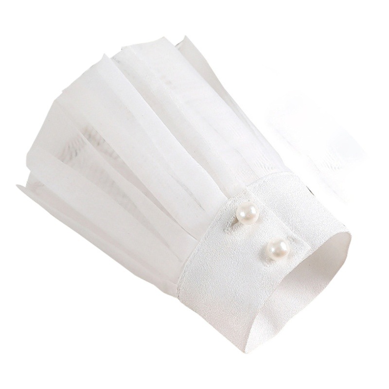 Arte del clavo falso manguito de tiro apoyos organza con volantes princesa manga boca doble fila botón diseño tamaño ajustable