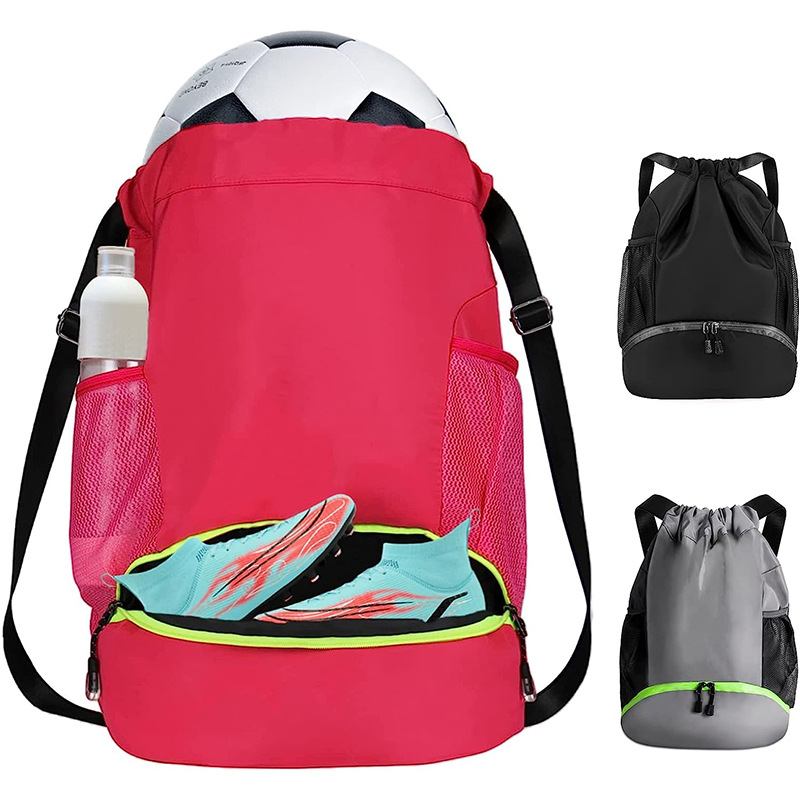 Factory Custom Amazon New Outdoor Sports Foldable Football Storage Bag Basketball Volleyball Bundle Drawstring Bag