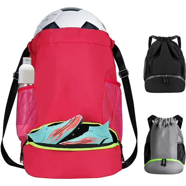Factory Custom Amazon New Outdoor Sports Foldable Football Storage Bag Basketball Volleyball Bundle Drawstring Bag
