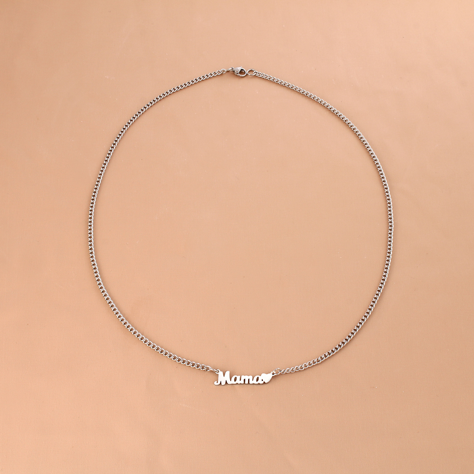 Simple Style Letter Stainless Steel Titanium Steel Polishing Necklace 1 Piece