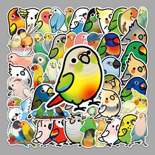 50張鸚鵡塗鴉貼紙 跨境卡通動物兒童貼紙DIY滑板行李箱貼紙防水