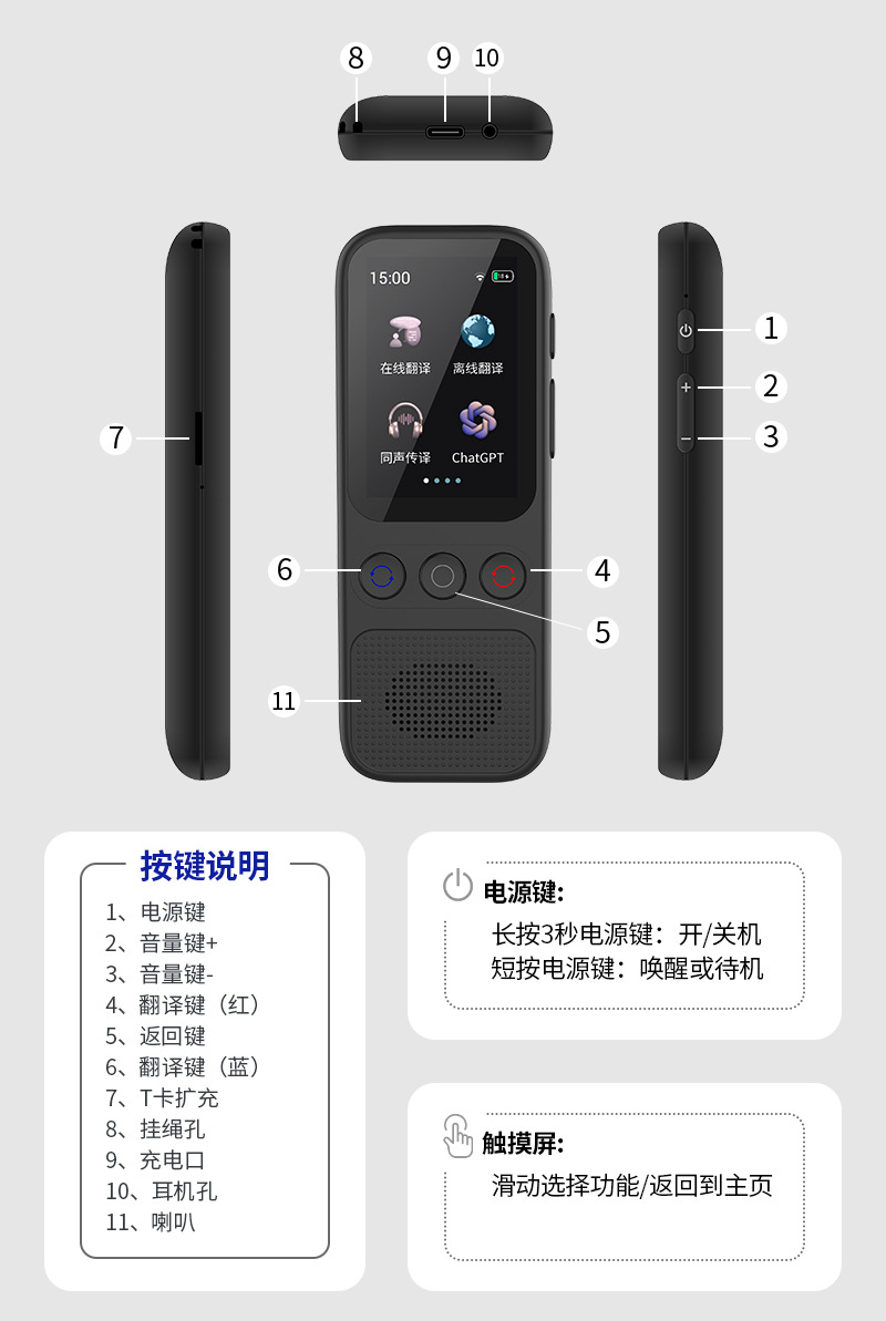 The new S80 English real-time voice translation intelligent recording overseas translation machine and Vietnamese translation machine undefined