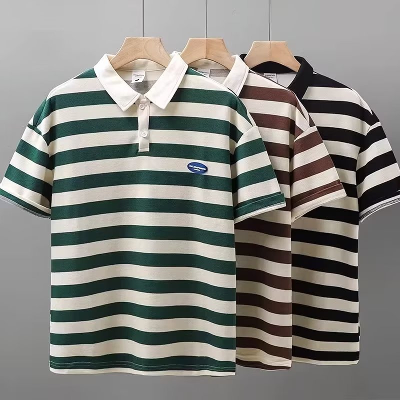 Camisa polo de manga corta con solapa Camiseta de verano de marca de moda para hombres Versión coreana de la tendencia delgada 2024 nueva camiseta de todo fósforo