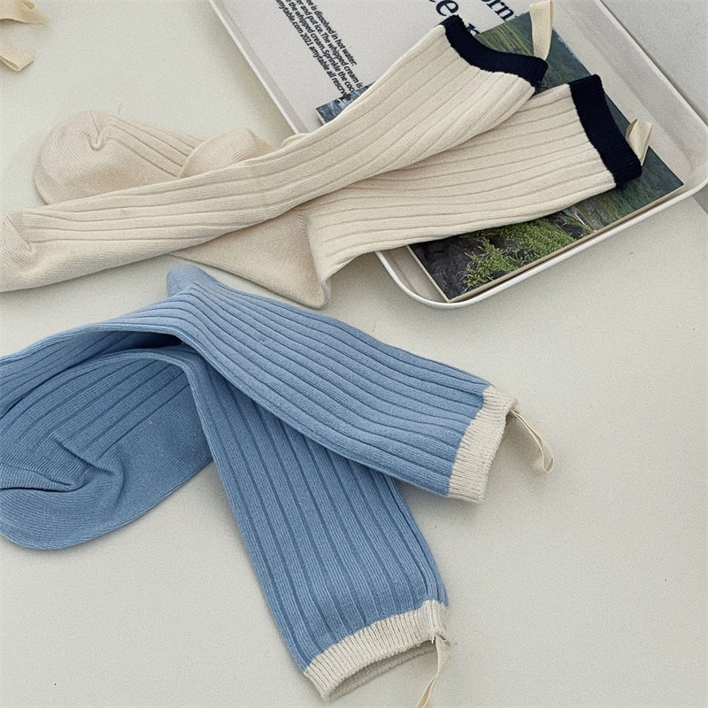 Women's Basic Color Block Cotton Jacquard Crew Socks A Pair display picture 3