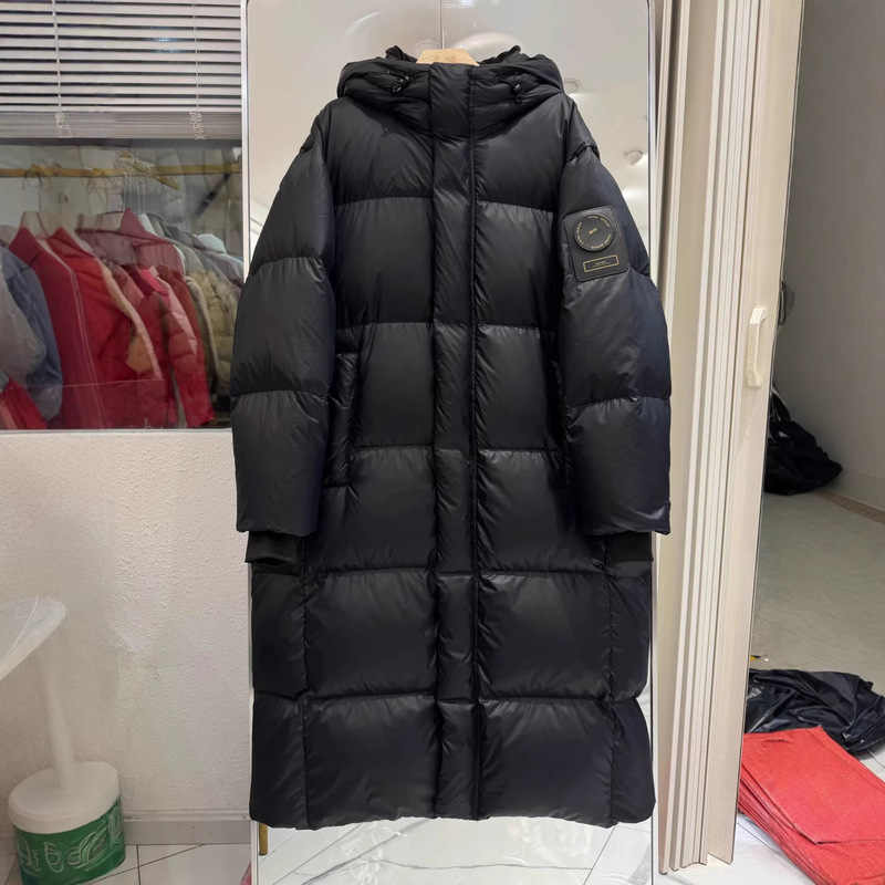 [50% off season] goose down women's black long goose down jacket thickened black gold winter new coat