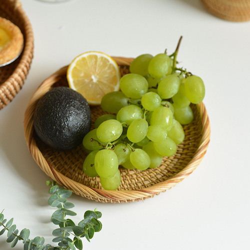 Nordic rattan basket woven basket fruit bread snacks miscellaneous steamed buns coffee table coffee table desktop storage basket