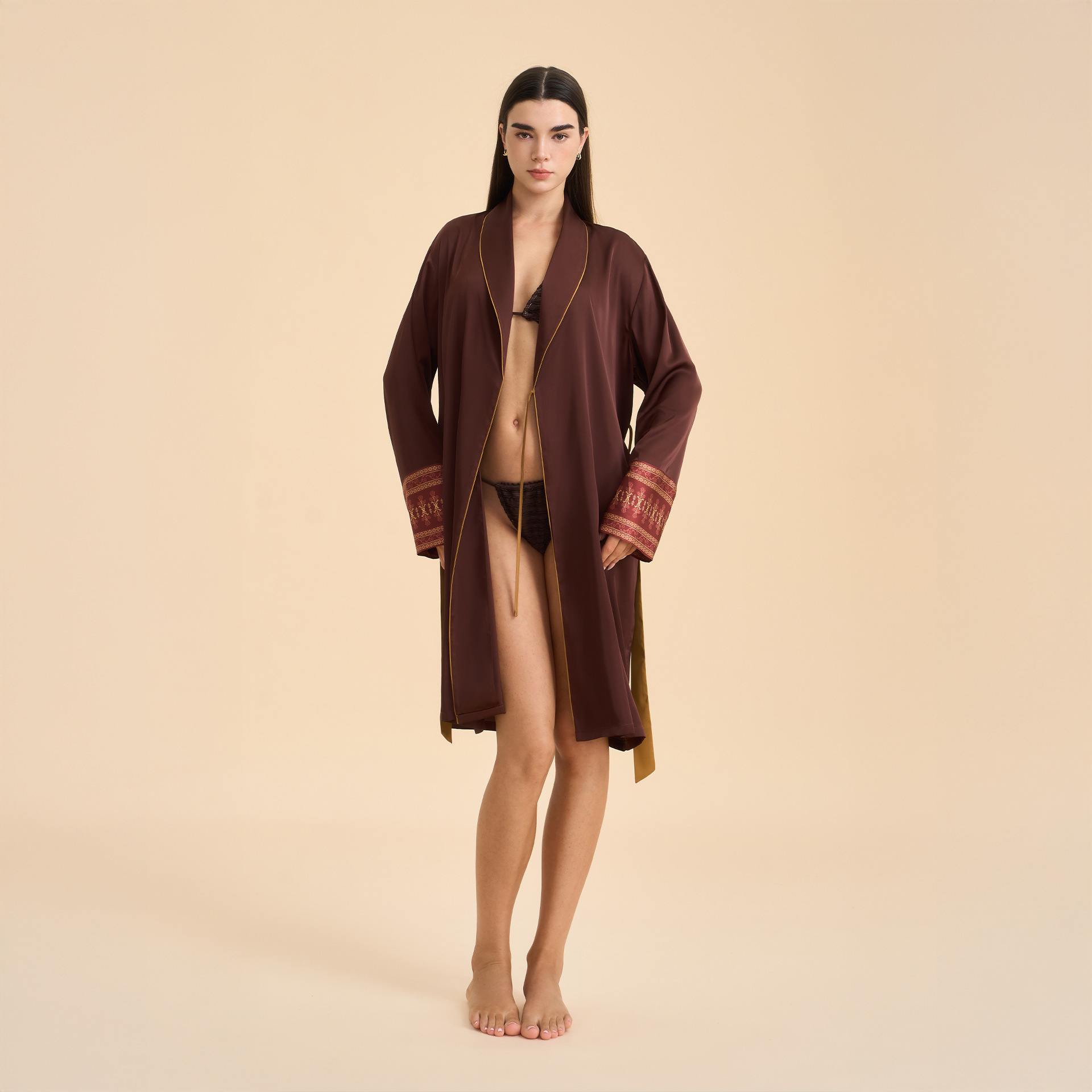 Amazon nueva primavera y otoño de manga larga suelta de dama satén verde fruta cuello pijama vestido corto transfronterizo ropa para el hogar WP3953