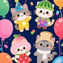 卡通贴纸定制异形不干胶DIY贴画手账标签贴自印周边打印可爱风