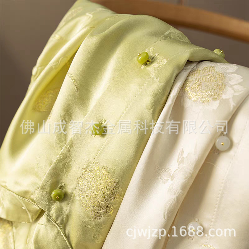 国风钮扣槛榄绿粉红玫红白算盘珠钮扣 新中式衬衫马甲旗袍服饰扣