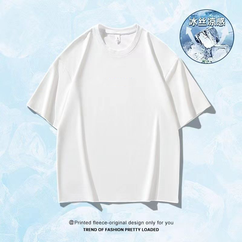 Camiseta de mangas cortas de hielo de Hong Kong 2025 verano caliente para hombres y mujeres transpirables sensación de secado rápido de moda blusa versátil