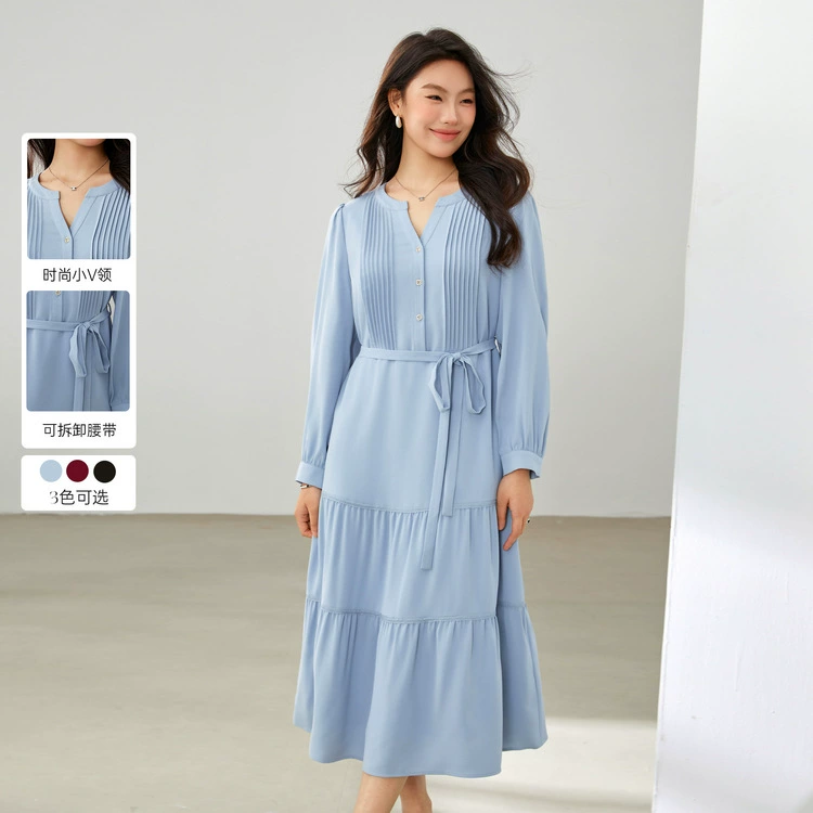 [Элегантный интеллектуальный темперамент с талией и тонким платьем] Funny Show большой размер женский толстый mm2025 весенний новый