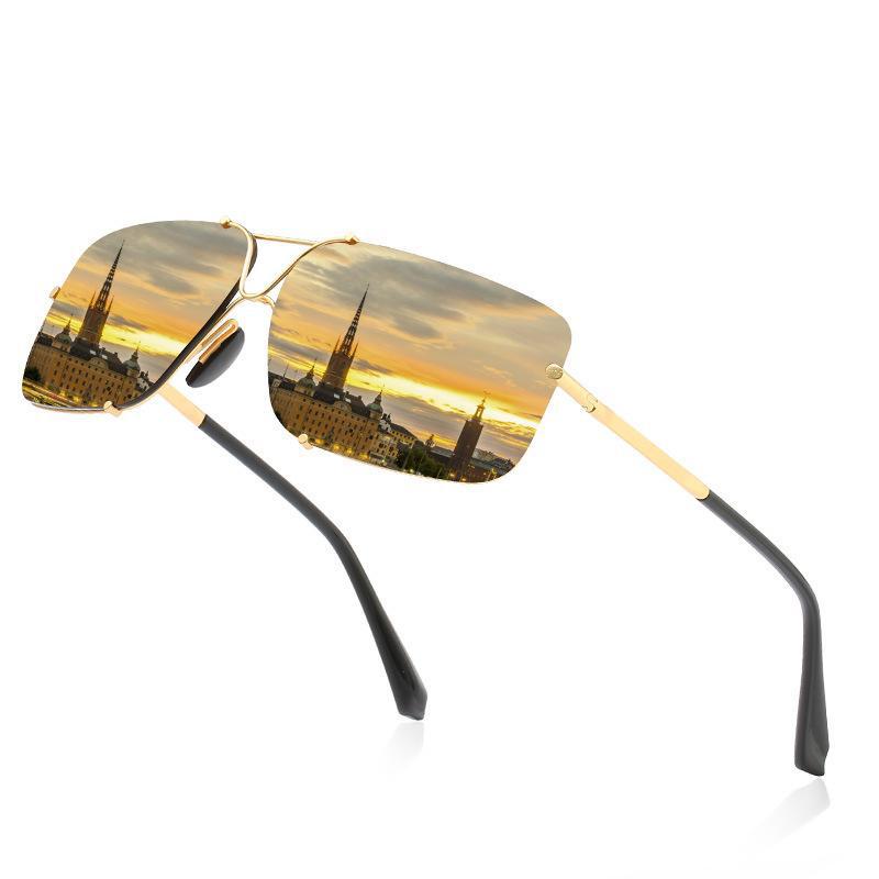 Men's polarized classic frameless sunglasses