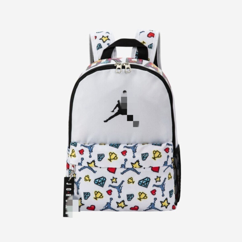 Aj Backpack, Flying Man School Bag, Lightweight Graffiti Large Capacity, Male and Female Primary School, Junior High School and High School Large Style Simple Student School Bag