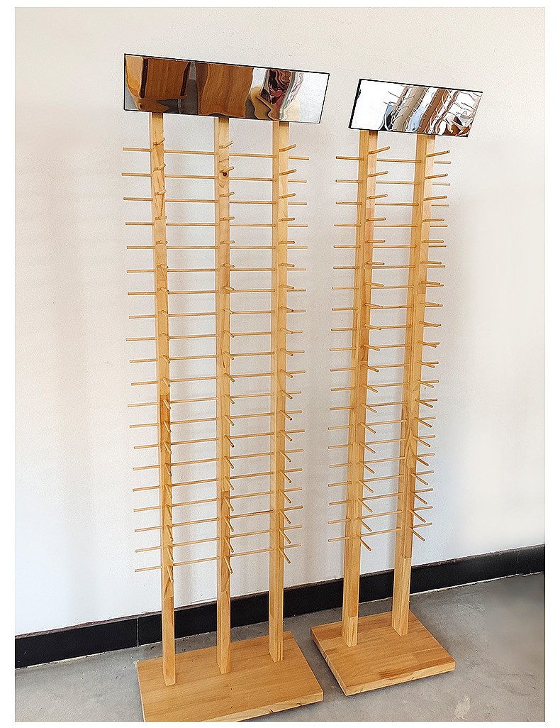 바닥 안경 디스플레이 스탠드 단단한 나무 선글라스 안경 디스플레이 소품 페인트 나무 안경 디스플레이 랙