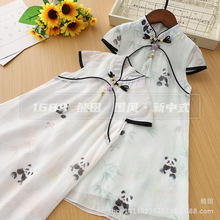 儿童夏季新款中式旗袍女童中国风唐装旗袍裙中大童汉服古风旗袍