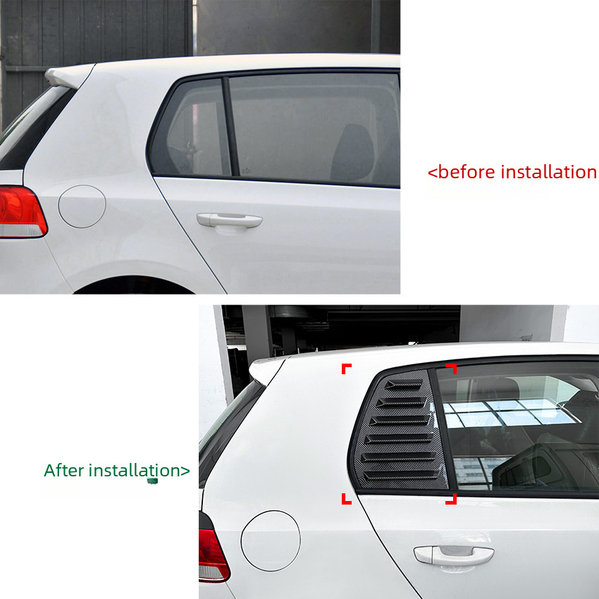 (2개) 폭스 바겐 골프 6 하이 6 골프 MK6 2008-2012 블라인드 카 스티커 외관 수정