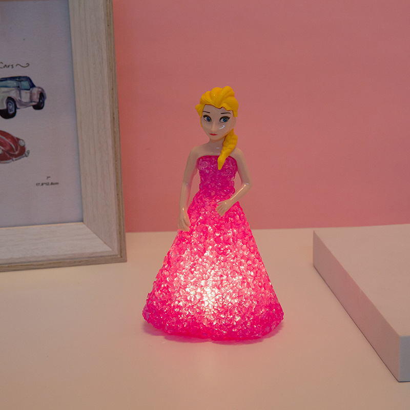 Crystal Frozen night light wholesale Anna Aisha Princess LED lights colorful lights creative gifts