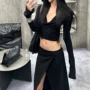 连帽秋季暗黑长袖上衣