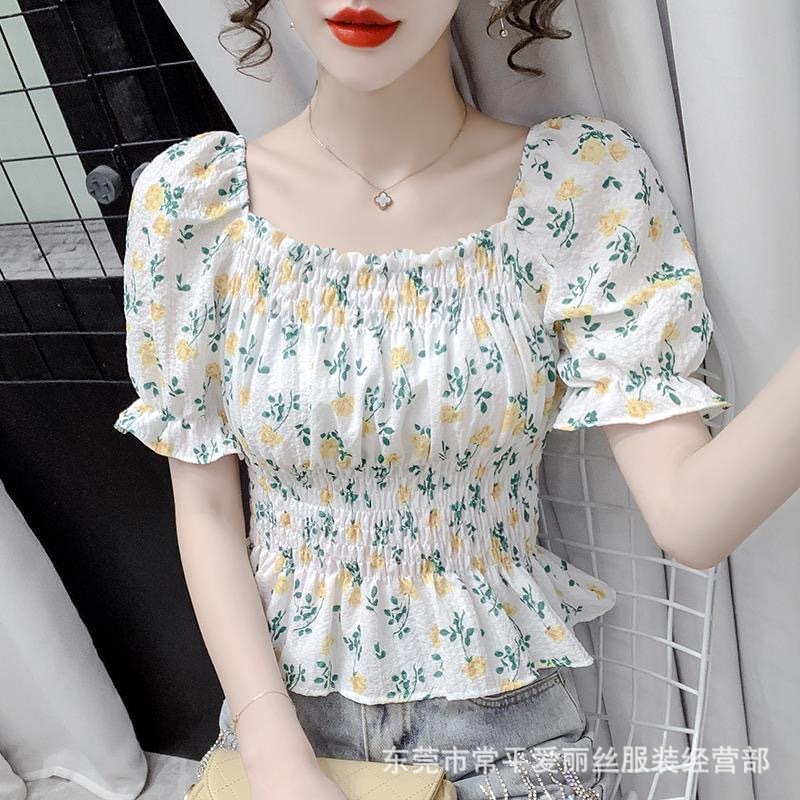 外贸时尚一字肩雪纺衫女装上衣 Women's fashion chiffon blouse详情13