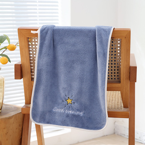 Hemmed coral velvet towel star towel absorbs water and does not fade or shed hair gift towel absorbent towel for face washing
