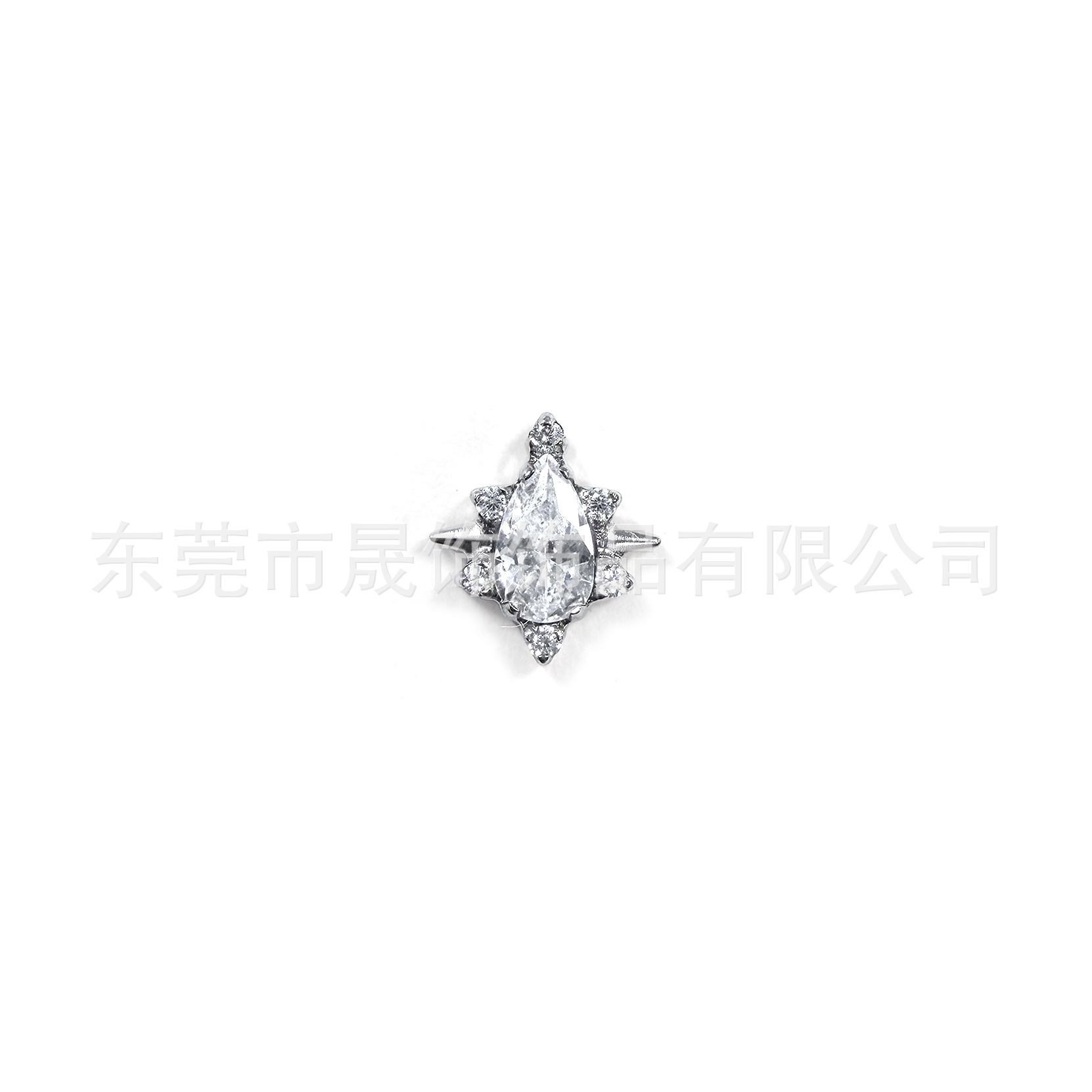 F136 Titanium Alloy 芒 Star Ear Stud Studded Teardrop Cubic Zirconia Helix Cartilage Stud G23 Titanium Internal Thread Piercing Jewelry 替换头