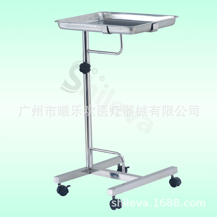 医用不锈钢手术托盘架 货架 双臂降架手术车 刀具架 升降推车