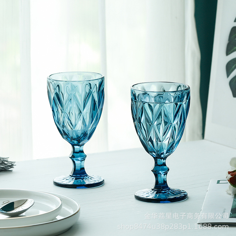 Venta al por mayor vintage en relieve copa de vino de jugo taza creativa del hogar engrosada taza de beber