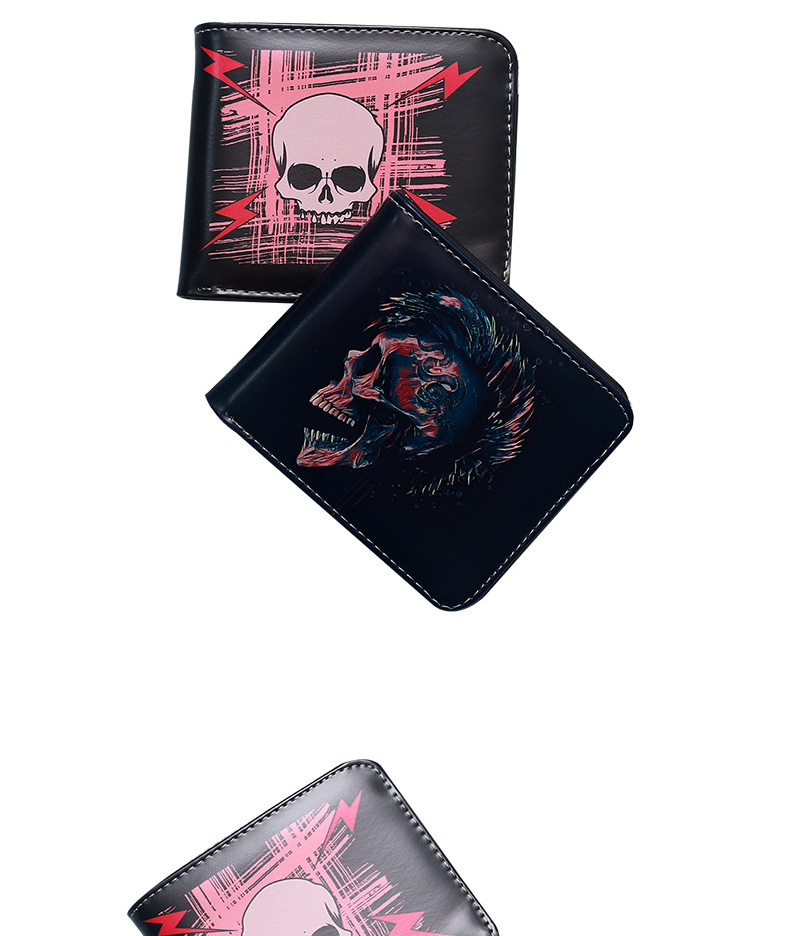 Men's Skull PVC Open Small Wallets display picture 10
