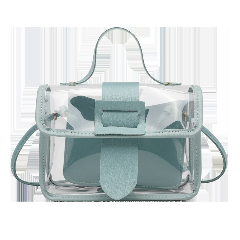 Fashion Solid Color Transparent Square String Handbag display picture 12