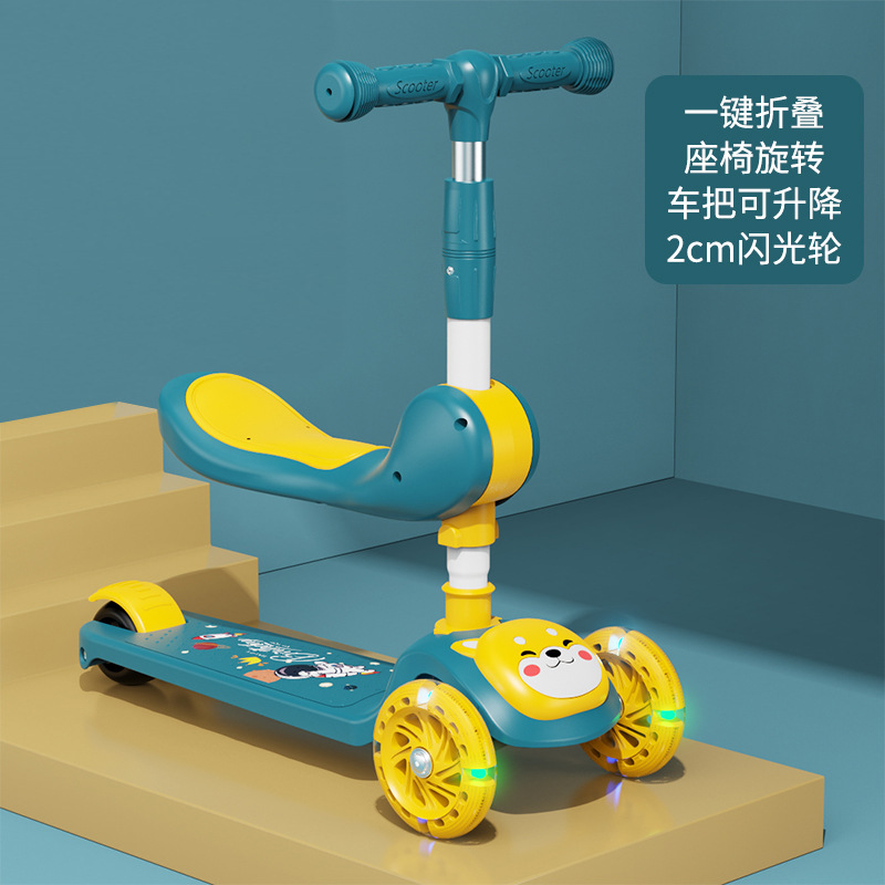 Spot de comercio exterior al por mayor scooter para niños, puede sentarse, niños y niñas, asientos deslizantes para bebés, música plegable