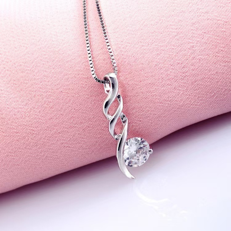 트위스트 싱글 지르코늄 화이트(체인 제외)