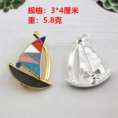 Elegant and luxurious color sailboat brooch, high-end, exquisite design, niche graduation gift for women
