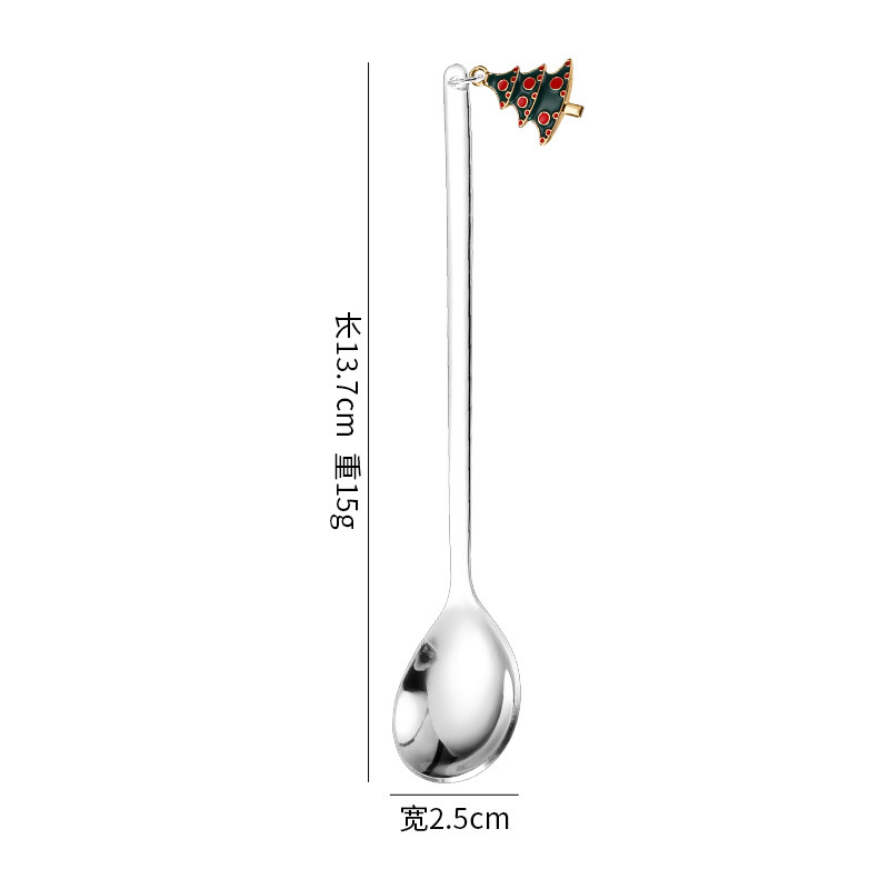 Vajilla de Navidad transfronteriza de dibujos animados cuchara de café cuchara de mezcla cuchara de postre tenedor caja de regalo traje de acero inoxidable cuchara de Navidad