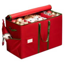 一體式帶口袋大容量聖誕儲存盒多功能多用途無紡布聖誕用品收納盒