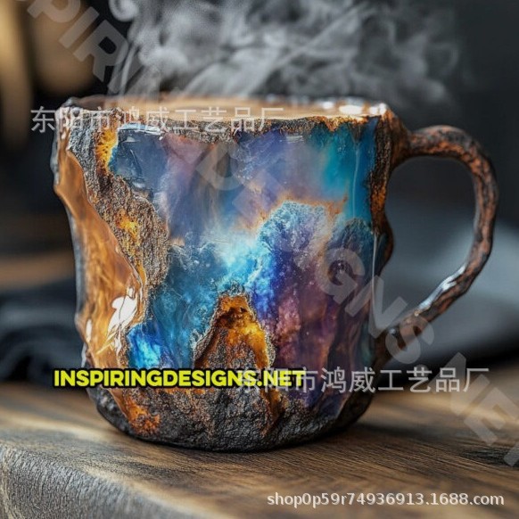 2024 Tazas de café de cristal mineral nuevas tazas de café de resina de cristal mineral nuevos productos