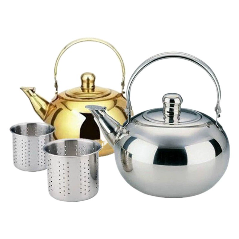 Горшок Linglong из нержавеющей стали утолщенный чайник холодной воды 201 Отель Чай Отель Ресторан Кипящая вода с фильтром Горшок для желтого вина