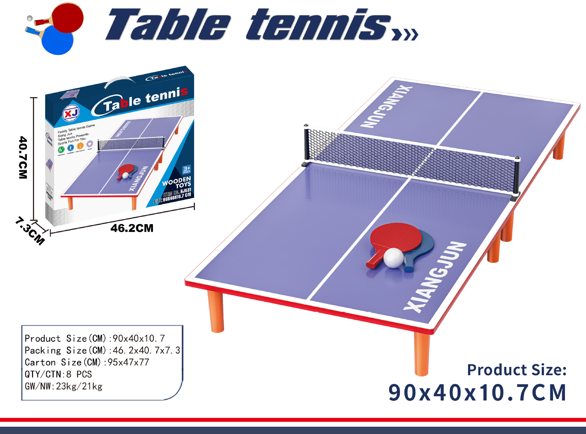 Niños transfronterizos hogar pequeño mesa de tenis de mesa interior mesa de fútbol mini mesa entrenamiento para niños juguetes plegables simples