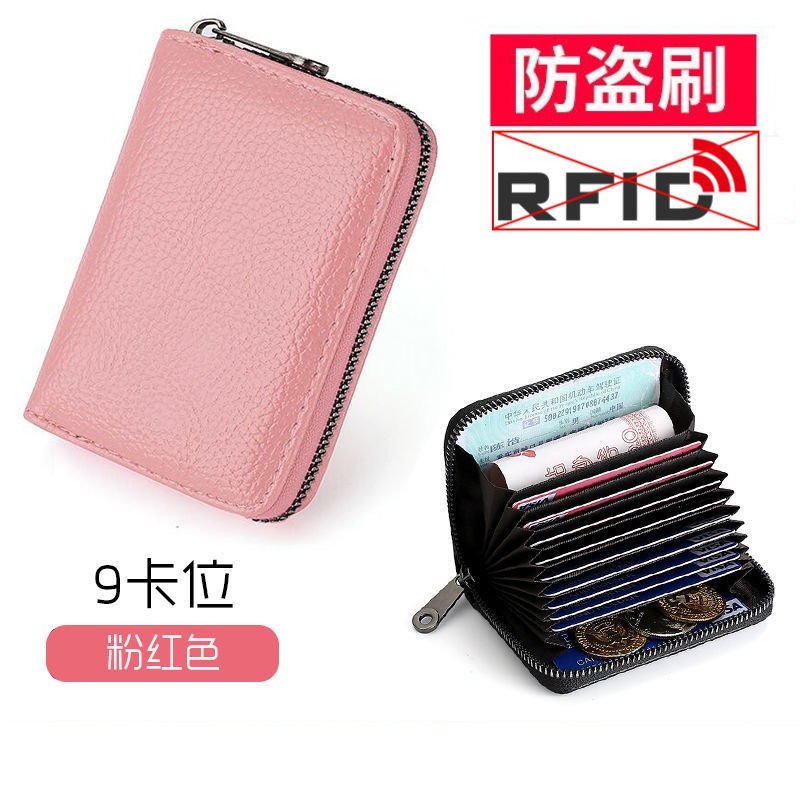 Tarjetero para hombre, tarjetero anti-desmagnetización, tarjetero antirrobo para identificación, tarjetero de gran capacidad para mujer, billetera integrada, tarjetero antirrobo
