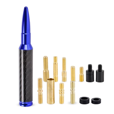 vehicle antenna: Fiber Bullet-Shaped Roof Antenna - lkt152-blue-carbon-fiber-real-carbon