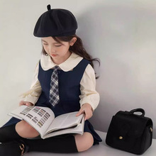 女童套装秋装新款学院风组合洋气穿搭3件套套装中小童一件代发
