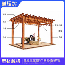 厂家直发别墅铝合金葡萄架廊架家用阳台花架庭院铝合金景观凉亭
