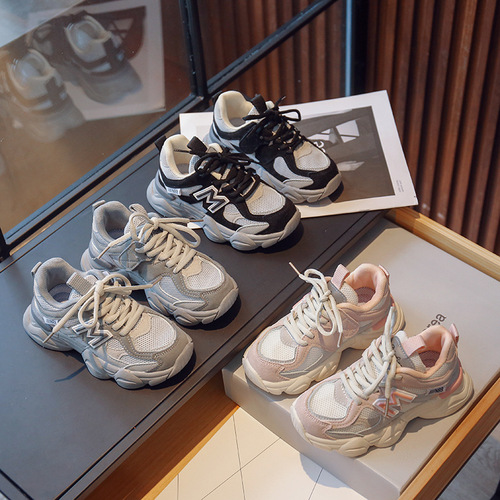 Children's shoes, boys' sneakers, breathable mesh shoes, girls' soft sole non-slip dad's shoes, casual shoes, single shoes