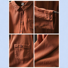 衬衫女款2025新款秋季纯棉单口袋休闲百搭长袖洋气超好看小衫