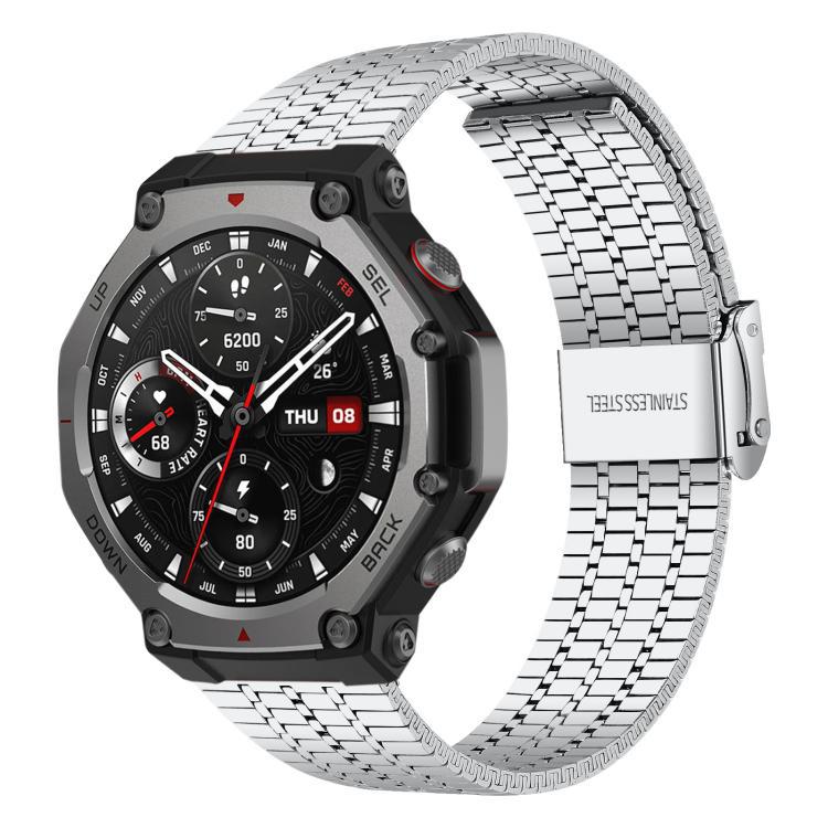 La correa de acero inoxidable xDfind de siete cuentas es para la pulsera de metal al aire libre Amazfit T-Rex 3