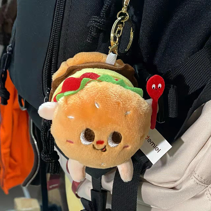 Insポテトハンバーガーかわいいぬいぐるみストラップ学生カップル人形ストラップクリエイティブ新キーホルダー.|undefined