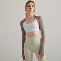 Dance Shawl Sport Top Women's Open Knit Fitness Shawl Short Elegant Yoga Quick-Drying Small Cardigan