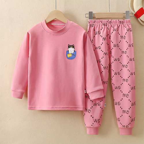 Children's Autumn Clothes and Autumn Pants Sets Pure Cotton Autumn and Winter Underwear Sets for Middle and Large Children, Home Clothes, Teenage Boys' Sets
