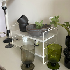 58C1南島寶社[白&胡桃木色]性價比復古ins好看桌面整理收納裝飾置