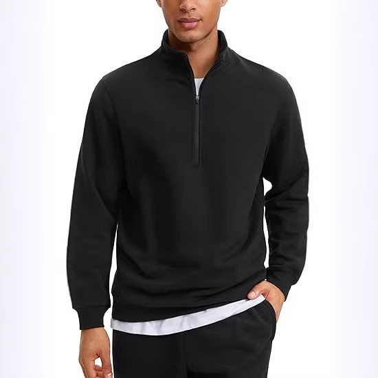 Men's Quarter-Zip Stand Collar Sweatshirt Casual Long Sleeve Men's Winter Autumn Warm Top Men's Quarter-Zip Stand Collar Sweatshirt Casual Long Sleeve Men's Winter Autumn Warm Top